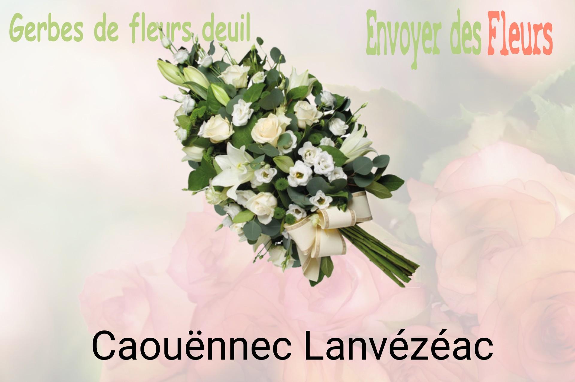 Gerbe de fleurs de deuil livrée à Caouënnec-Lanvézéac